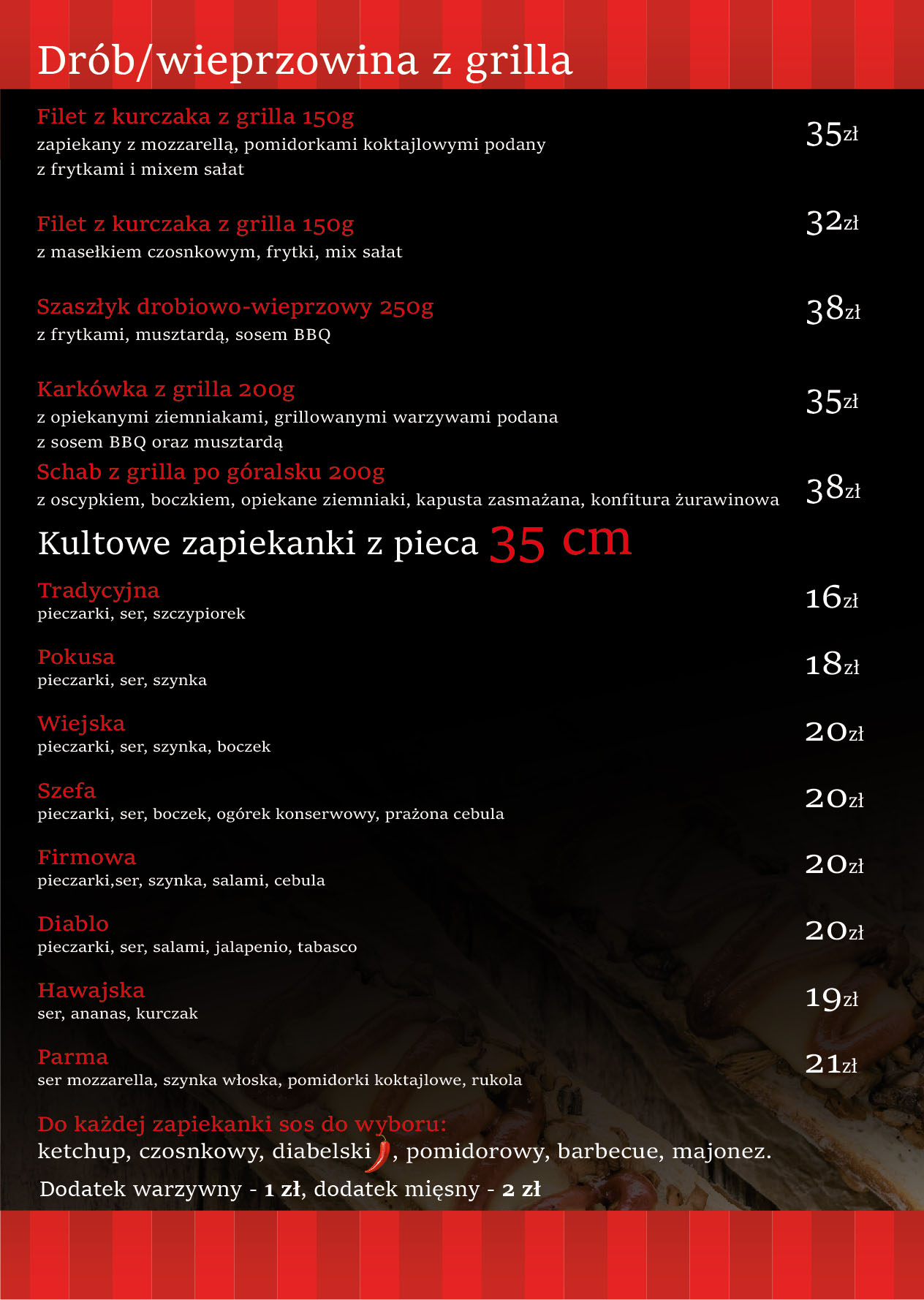 Menu - Restauracja Pokusa