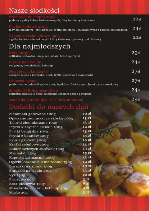 Menu - Restauracja Pokusa